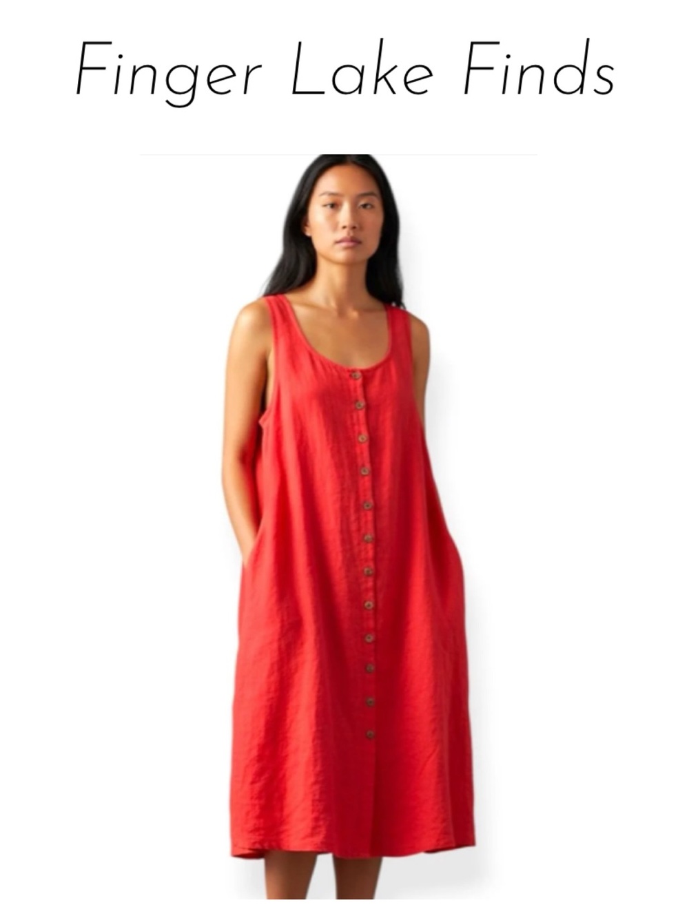 Double Decker Coral Button Accented Sleeveless Dress, M